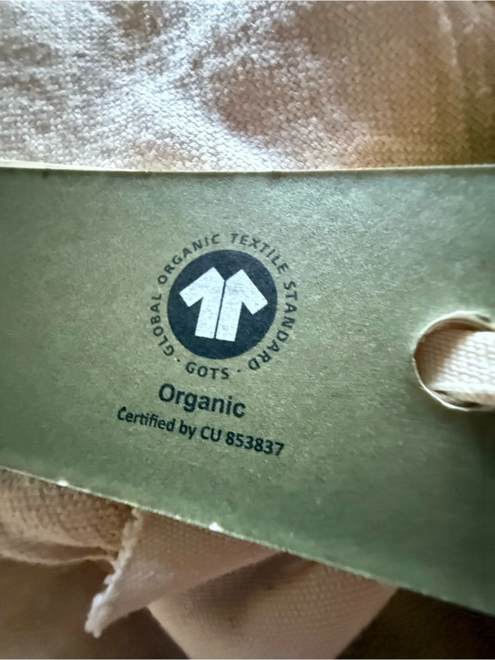 Crate&Barrel Olive and Cream Cotton Robe Wrap